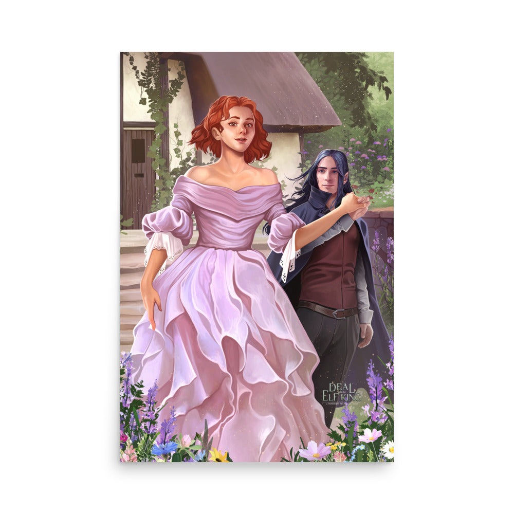 Elf King Cottage Scene Poster