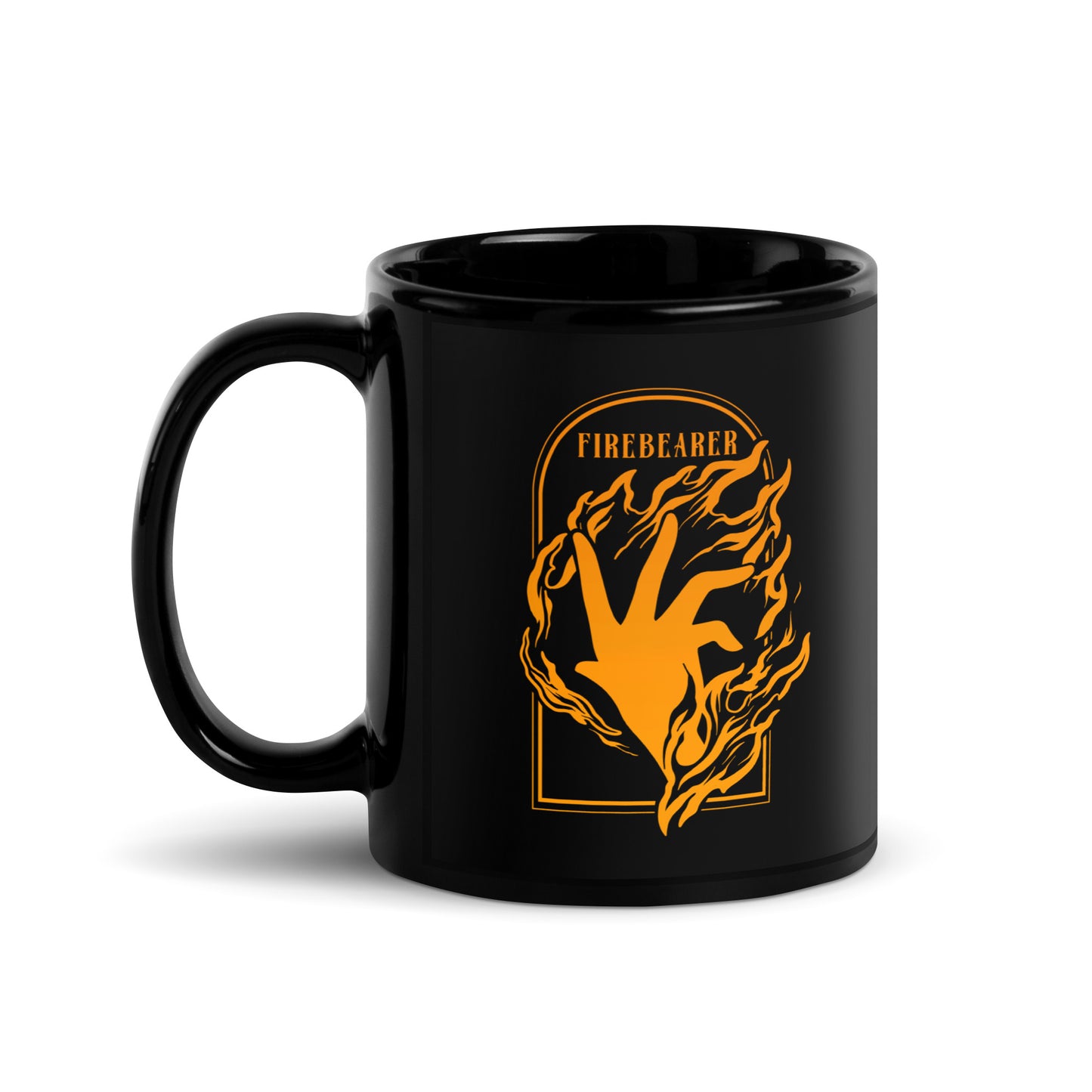 Firebearer Black Glossy Mug