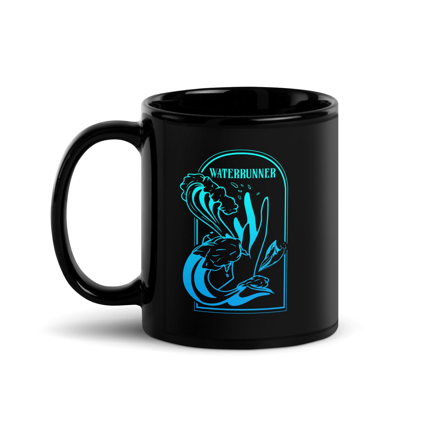 Waterrunner Black Glossy Mug