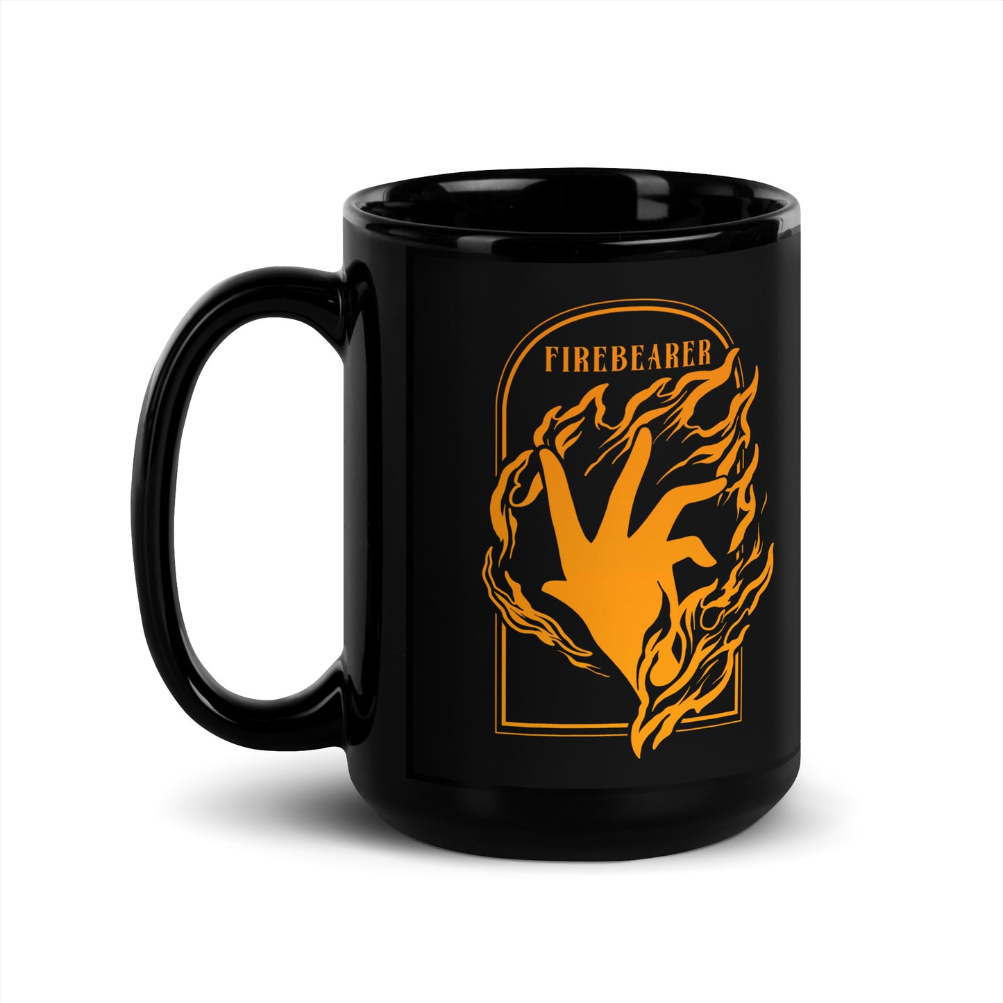 Firebearer Black Glossy Mug