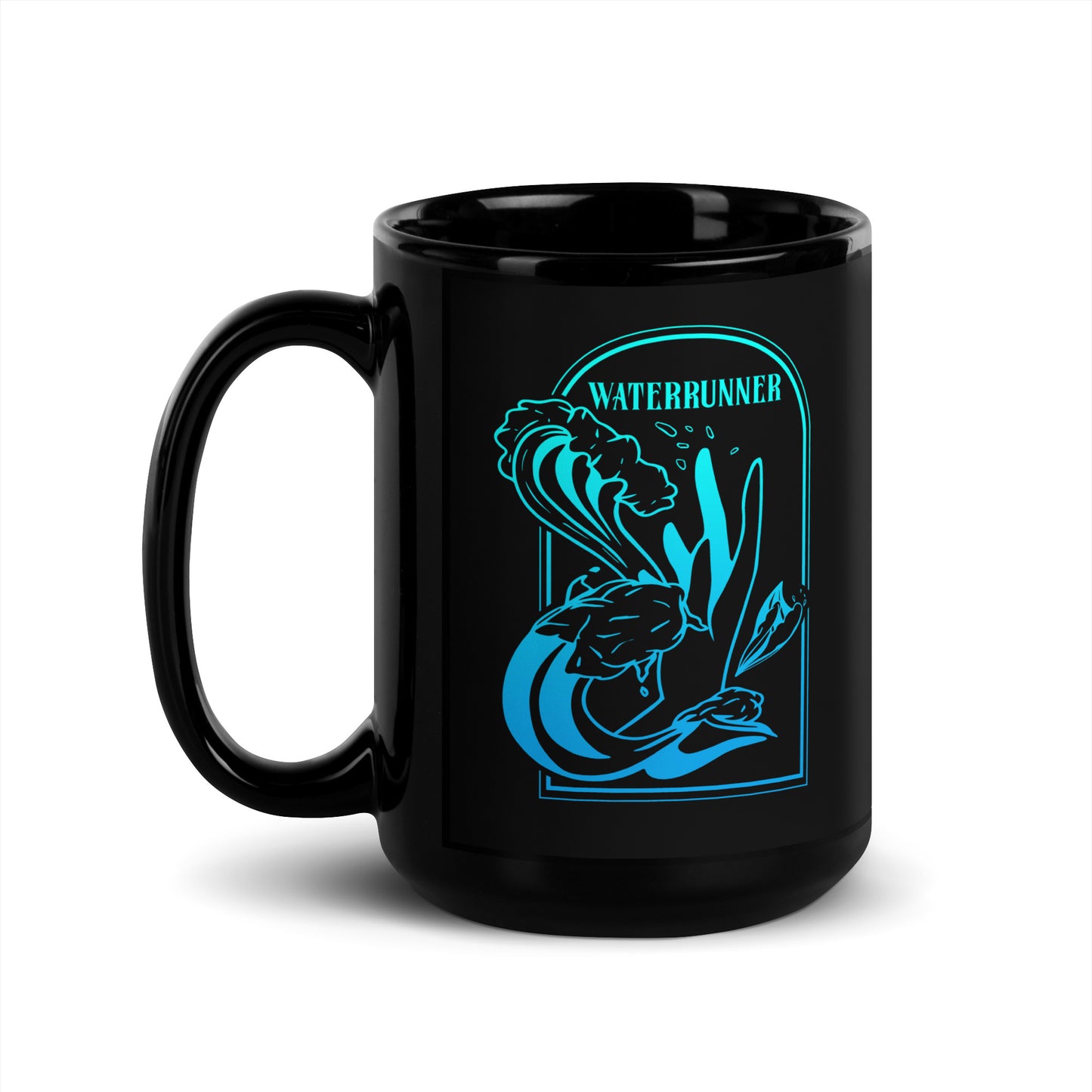 Waterrunner Black Glossy Mug