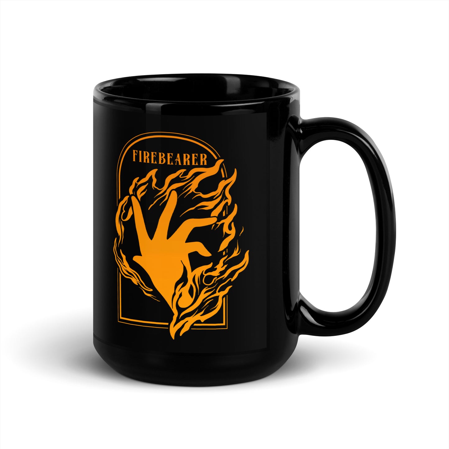 Firebearer Black Glossy Mug