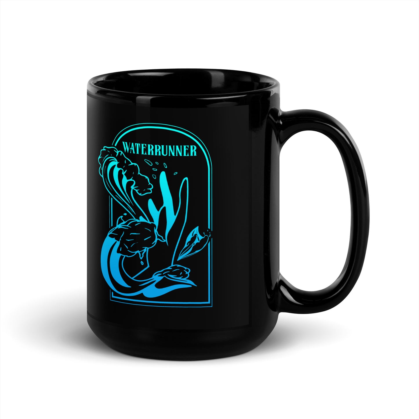 Waterrunner Black Glossy Mug