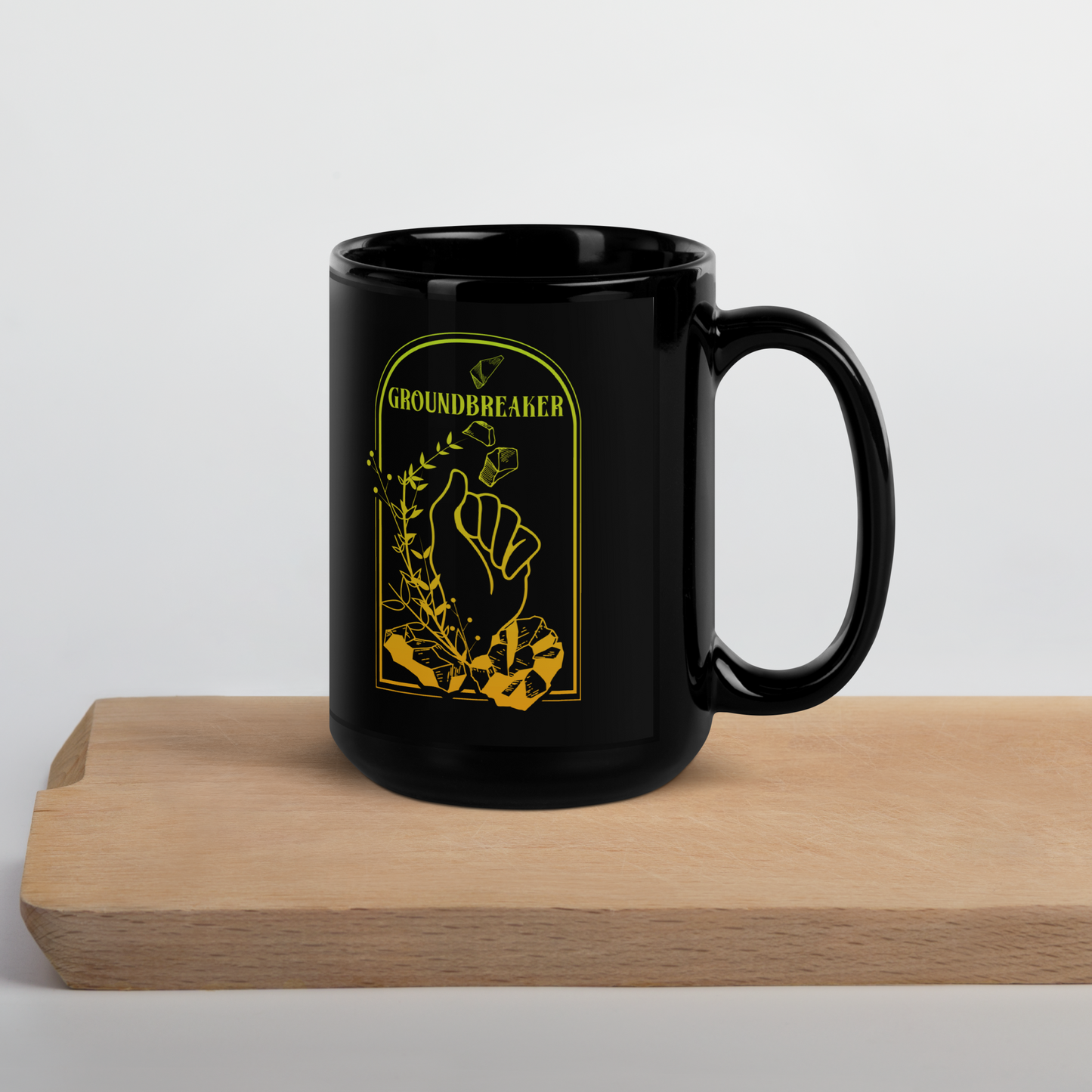 Groundbreaker Black Glossy Mug