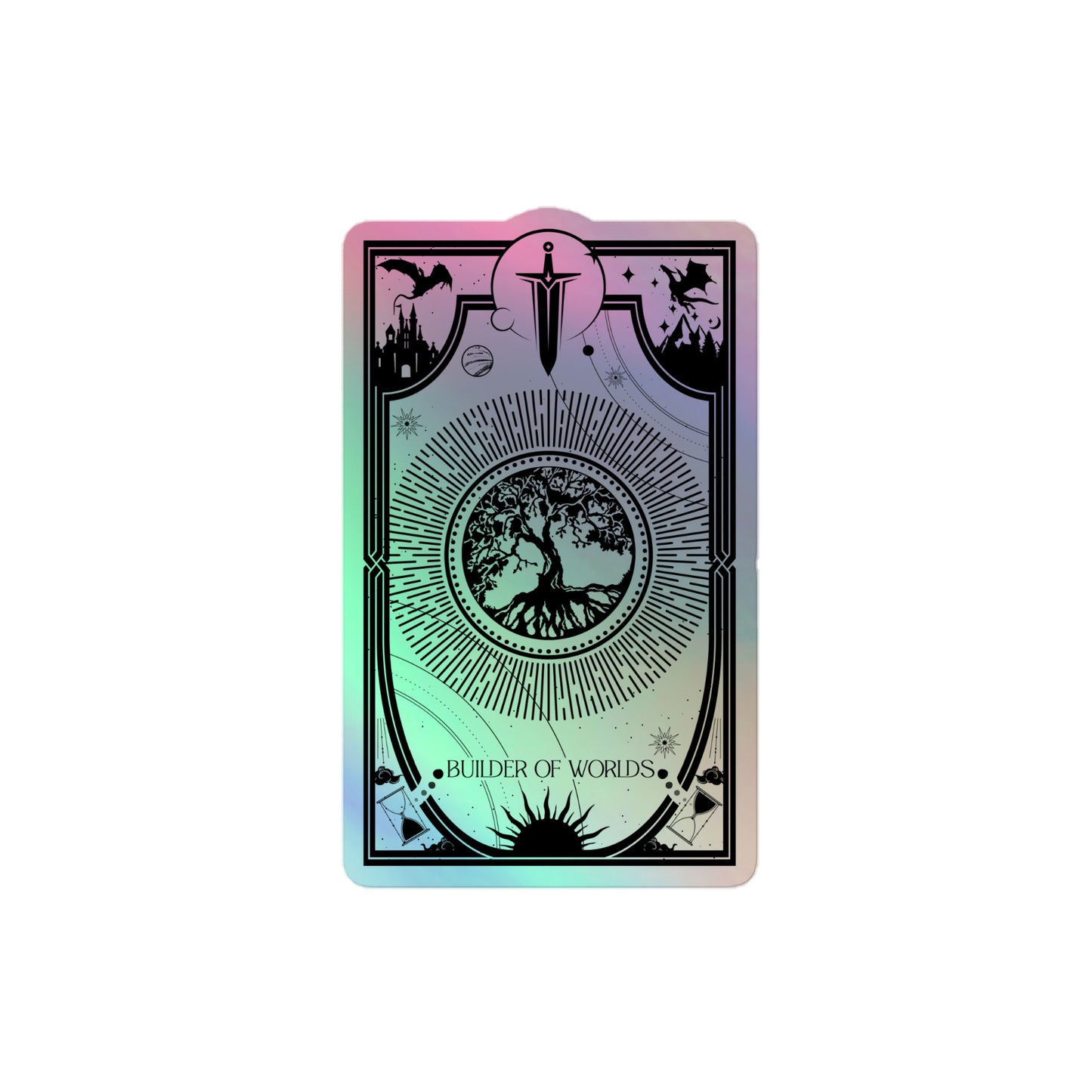 Builder of Worlds Holographic Sticker