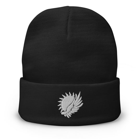 Sun and Wing Embroidered Beanie